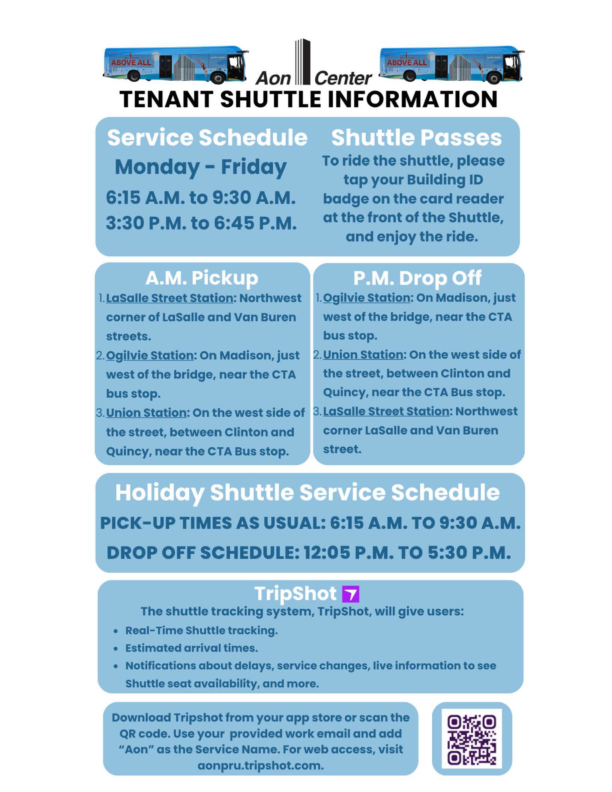 Aon Shuttle Bus Flyer