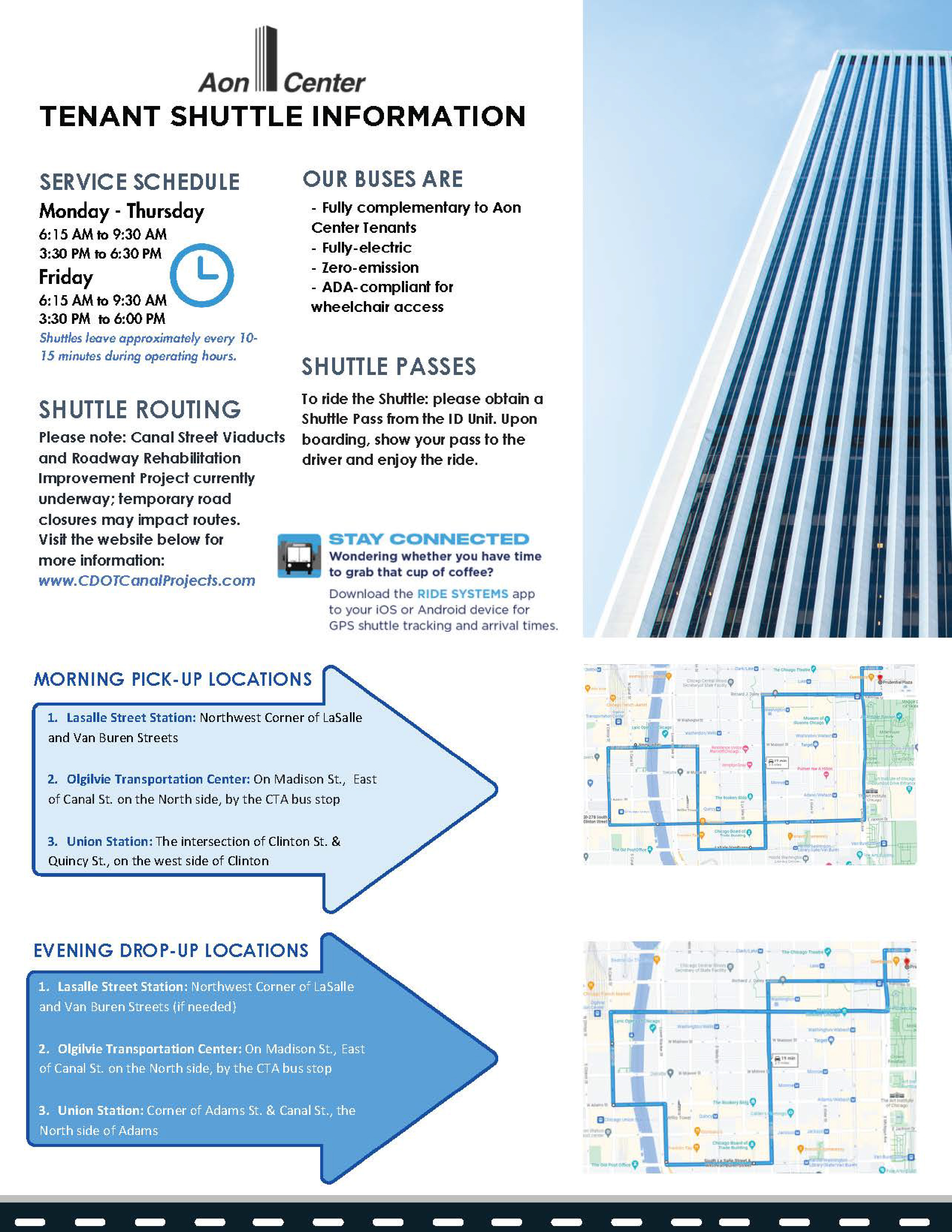 Aon Shuttle Bus Flyer