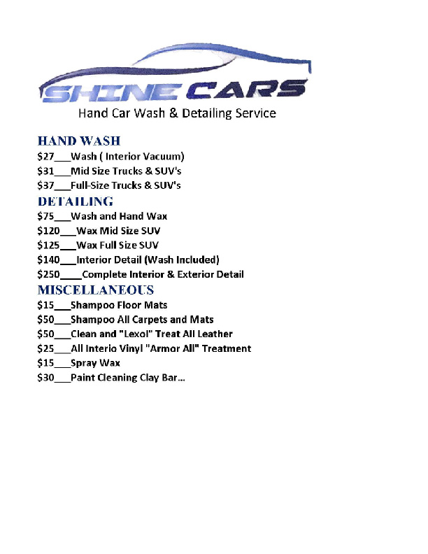 shine cars flyer image